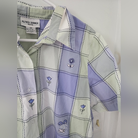 🎃 Vintage Alfred Dunner Patchwork Embroidered Grandma Cottagecore Button Up - Picture 4 of 9